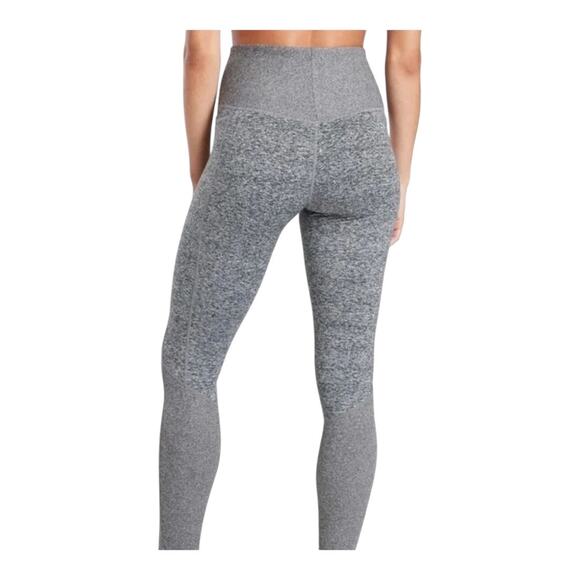 Athleta Exhale Heel Stash Pocket Gray Leggings Size M High Rise - Picture 2 of 8